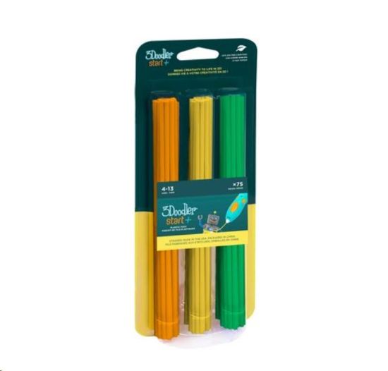 Obrázek 3Doodler náplň ECO-PCL pro 3D pero Start+ 75ks - oranžová, žlutá, zelená