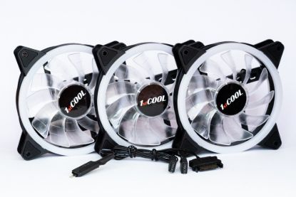 Obrázek 1stCOOL Fan KIT AURA EVO 1 ARGB, 3x Dual Ring ventilátor + ARGB Nano řadič