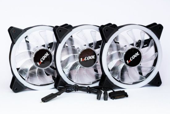 Obrázek 1stCOOL Fan KIT AURA EVO 1 ARGB, 3x Dual Ring ventilátor + ARGB Nano řadič