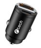 Obrázek C- TECH nabíječka USB do auta UCC- 02, 1x Type C + 1 x Type A, 30 W