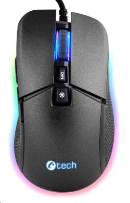 Obrázek C- TECH herní myš Dawn, casual gaming, 6400 DPI, RGB podsvícení, USB