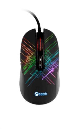Obrázek C- TECH herní myš Dusk, casual gaming, 3200 DPI, RGB podsvícení, USB