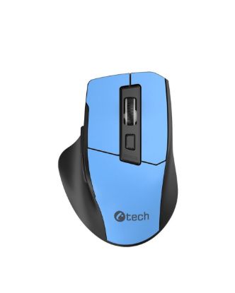 Obrázek C- TECH myš Ergo WLM- 05, bezdrátová, 1600DPI, 6 tlačítek, USB nano receiver, modrá
