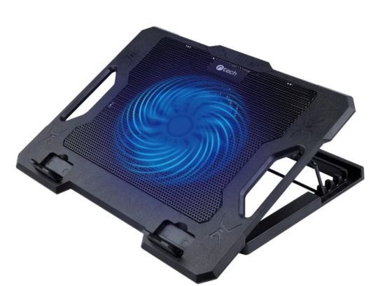 Obrázek C-TECH chladící podložka pod NTB CLP-S100, Až 17", 1x 140mm, 2x USB, modré podsvícení