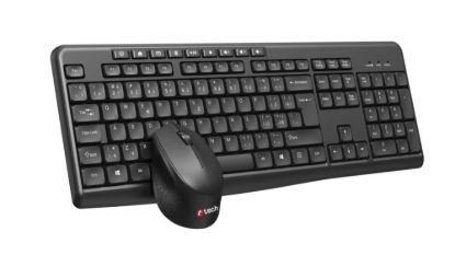 Obrázek C-TECH klávesnice s myší WLKMC-04, Bezdrátový set 2.4GHz, CZ, Černá