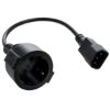 Obrázek Kabel C- TECH síťový adaptér C14 (M) - > schuko (F), 15 cm