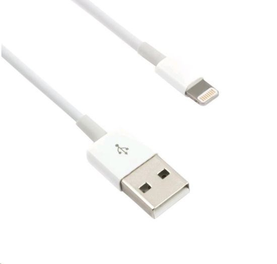 Obrázek C-TECH kabel USB 2.0 Lightning (IP5 a vyšší) nabíjecí a synchronizační kabel, 1m, bílý
