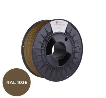Obrázek C-TECH Tisková struna (filament) PREMIUM LINE, PLA, perleťová zlatá, RAL1036, 1,75mm, 1kg