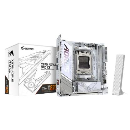 Obrázek GIGABYTE MB Sc AM5 X870I AORUS PRO ICE, AMD X870, 2xDDR5, 1xHDMI, 1xUSB4, WiFi, Mini-ITX