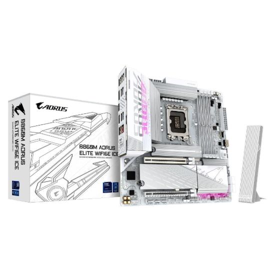 Obrázek GIGABYTE MB Sc LGA1851 B860M AORUS ELITE WIFI6E ICE, Intel B860, 4xDDR5, 1xThunderbolt, 1xDP, 1xHDMI, WiFi, mATX