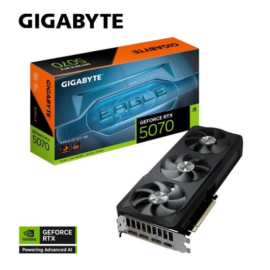 Obrázek GIGABYTE VGA NVIDIA GeForce RTX 5070 EAGLE OC 12G, 12G GDDR7, 3xDP, 1xHDMI