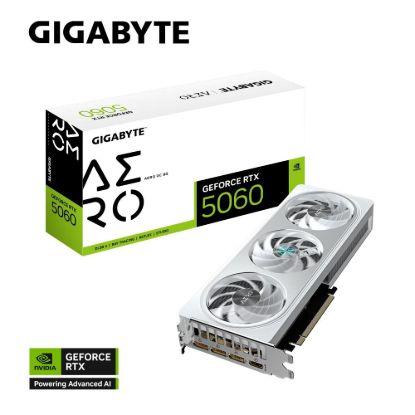 Obrázek GIGABYTE VGA NVIDIA GeForce RTX 5060 AERO OC 8G, 8G GDDR7, 3xDP, 1xHDMI