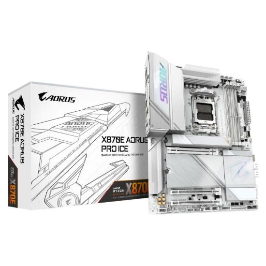 Obrázek GIGABYTE MB Sc AM5 X870E AORUS PRO ICE, AMD X870, 4xDDR5, 2xHDMI, 2xUSB4, WiFi