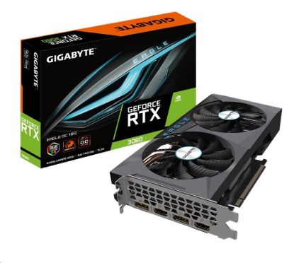 Obrázek BAZAR-GIGABYTE VGA NVIDIA GeForce RTX 3060 EAGLE OC 12G LHR Rev.2.0,RTX 3060,12GB GDDR6,2xDP, 2xHDMI-po opravě(komplet)