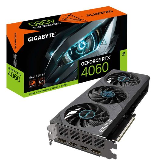 Obrázek GIGABYTE VGA NVIDIA GeForce RTX 4060 EAGLE OC 8G, 8G GDDR6, 2xDP, 2xHDMI