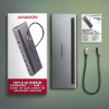 Obrázek AXAGON HMC-4KX3 USB 5Gbps hub, 3x USB-A, 2x HDMI, DP, RJ-45 GLAN, SD/microSD