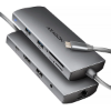 Obrázek AXAGON HMC-8HLSA, USB 5Gbps hub, 3x USB-A, HDMI 4k/60Hz, kabel USB-C 20cm