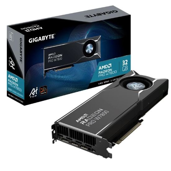 Obrázek GIGABYTE VGA Radeon PRO W7800 Dual Slot AI TOP 32G, 32G GDDR6, 3xDP, 1xMiniDP
