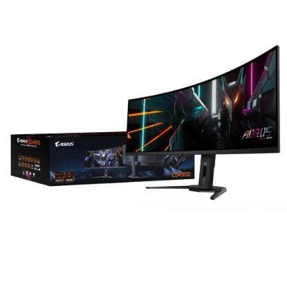Obrázek GIGABYTE LCD - 49" Gaming monitor AORUS CO49DQ, OLED, 5120x1440 DQHD 32:9, 144Hz, 1.5M:1, 250cd/m2, 0.03ms, 2xHDMI, 1xDP