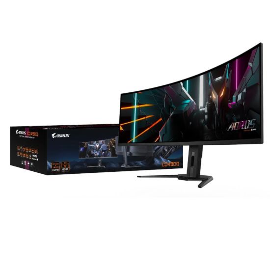 Obrázek GIGABYTE LCD - 49" Gaming monitor AORUS CO49DQ, OLED, 5120x1440 DQHD 32:9, 144Hz, 1.5M:1, 250cd/m2, 0.03ms, 2xHDMI, 1xDP
