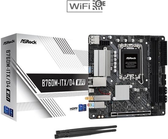 Obrázek ASRock MB Sc LGA1700 B760M-ITX/D4 WiFi, Intel B760, 2xDDR4, 1xDP, 1xHDMI, mini-ITX