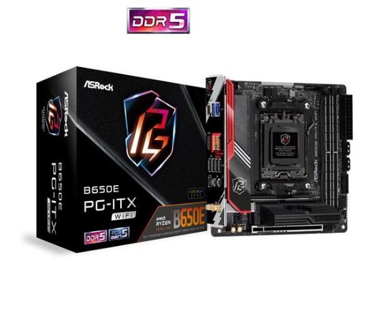 Obrázek BAZAR - ASRock MB Sc AM5 B650E PG-ITX WIFI, AMD B650, 2xDDR5, 1xHDMI, WI-FI, mini-ITX - Po opravě (Bez příšlušenství)