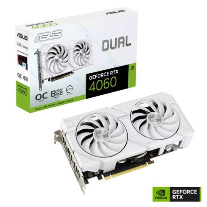 Obrázek ASUS VGA NVIDIA GeForce RTX 4060 DUAL OC EVO 8G WHITE, 8G GDDR6, 3xDP, 1xHDMI