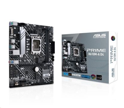 Obrázek ASUS MB Sc LGA1700 PRIME H610M- A DDR4, Intel H610, 2xDDR4, 1xDP, 1xHDMI, 1xVGA, mATX
