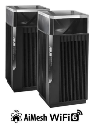 Obrázek ASUS ZenWiFi Pro ET12 2- pack Wireless AXE11000 Tri- band Mesh WiFi 6E System, 2.5G WAN/ LAN