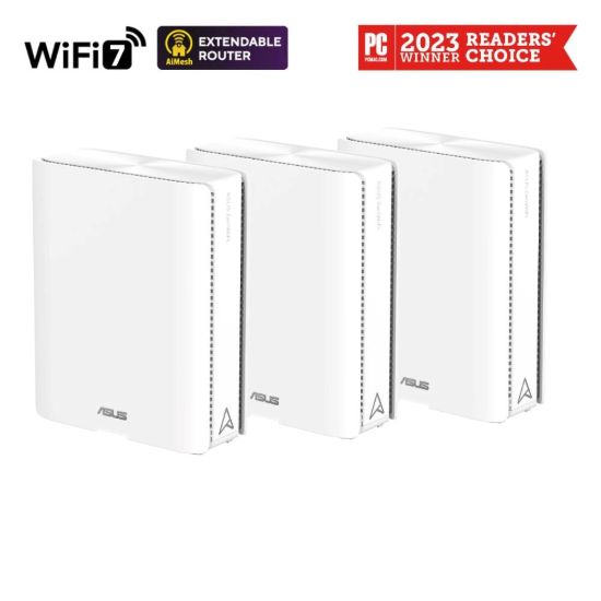 Obrázek ASUS ZenWifi BQ16 3-pack, WiFi7 Extendable Router, AiMesh, 2x WAN/LAN, 3x LAN, 1x USB 3.0