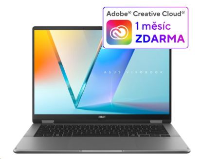 Obrázek ASUS NTB Vivobook 14 Flip (TP3407SA-OLED040X), Ultra 7 256V, 14" 1920x1200, 16GB, 1TB, Intel Arc, W11 Pro, Gray