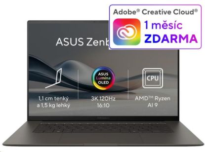 Obrázek ASUS NTB Zenbook S (UM5606WA-OLED221X), AI9-HX370, 16" 2880 x 1800, 32GB, 1TB SSD, Radeon, W11 Pro, Gray