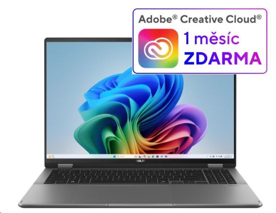 Obrázek ASUS NTB Vivobook 16 Flip (TP3607SA-OLED034X), Ultra 7-156V, 16" 2880 x 1800, 16GB, 1TB SSD, Intel Arc, W11 Pro, Gray