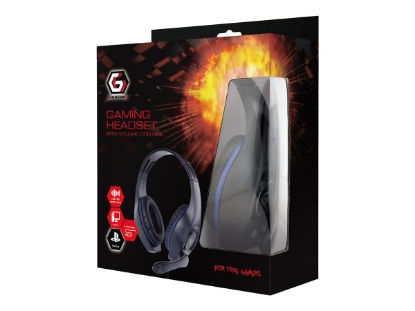 Obrázek GEMBIRD gaming headset with volume control blue-black 3.5mm