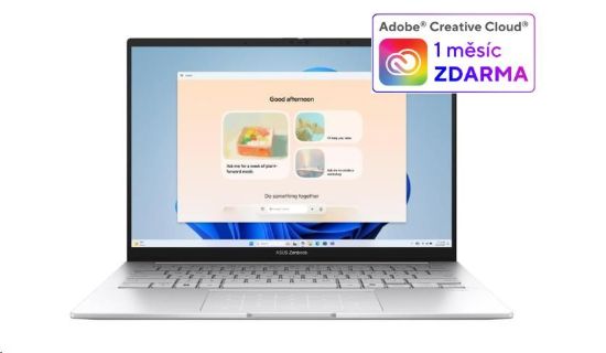 Obrázek ASUS NTB Zenbook 14 (UX3405CA-OLED570W), Ultra 7 255H, 14" 1920x1200, 32GB, 1TB SSD, Arc, W11 Home, Foggy Silver