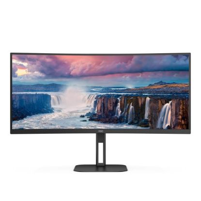Obrázek AOC MT VA LCD WLED 34" CU34V5C/BK - VA panel, 3440x1440, HDMI, DP, USB, USB-C, nast. vyska, repro, zakriven