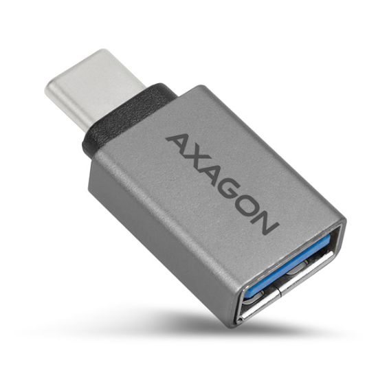 Obrázek AXAGON RUCM-AFA, redukce USB-C (M) -> USB-A (F), USB 3.2 Gen 2, 3A, ALU