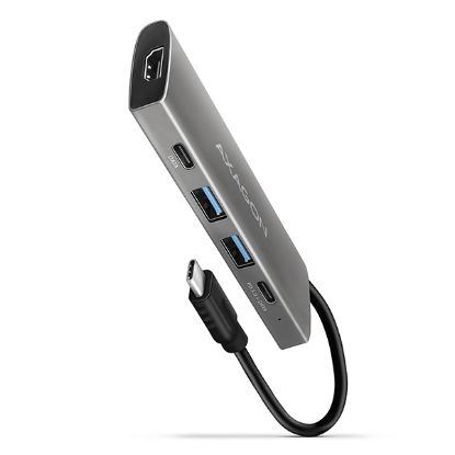 Obrázek AXAGON HMC- 5G2, USB 10Gbps hub, porty 2x USB- A, 2x USB- C, HDMI 4k/ 60, PD 100W, kabel USB- C 13cm