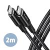 Obrázek AXAGON BUCM- CM20AB, HQ kabel USB- C <- > USB- C, 2m, USB 2.0, PD 60 W 3A, ALU, oplet, černý