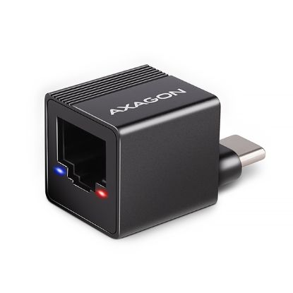 Obrázek AXAGON ADE- MINIC USB- C 3.2 Gen 1 - Gigabit Ethernet MINI síťová karta, Realtek 8153, auto instal, černá