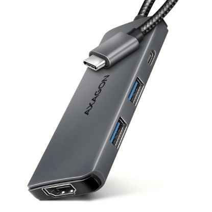 Obrázek AXAGON HMC- 5H8K, USB 5Gbps hub, 2x USB- A, USB- C, HDMI 8k/ 30Hz, PD 100W, kabel USB- C 15cm