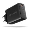 Obrázek AXAGON ACU- DP Q100, GaN nabíječka do sítě 100 W, 3x port (USB- A + dual USB- C), PD3.0/ PPS/ QC4+/ Apple, černá