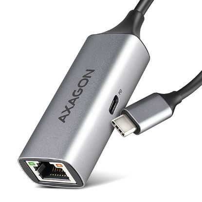 Obrázek AXAGON ADE- TXPD, USB- C 3.2 Gen 1 - Gigabit Ethernet síťová karta, Asix AX88179, PD 100W, auto instal