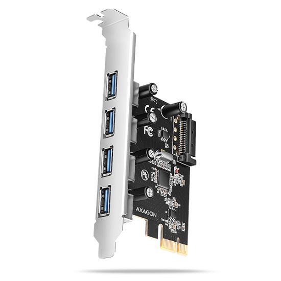 Obrázek AXAGON PCEU-430RS, PCIe řadič, 4x USB 5Gbps port, SATA napájení, Renesas PD720201, SP