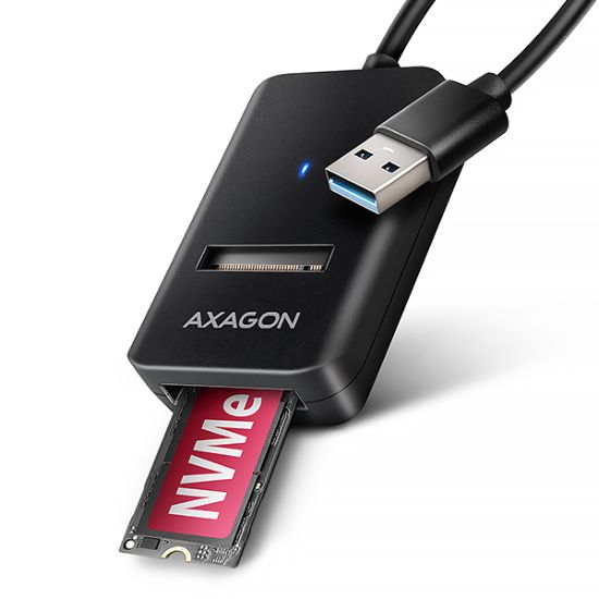 Obrázek AXAGON ADM2-AM USB-A 10Gbps - M.2 NVMe & SATA SSD adaptér, kabel USB-A 10cm