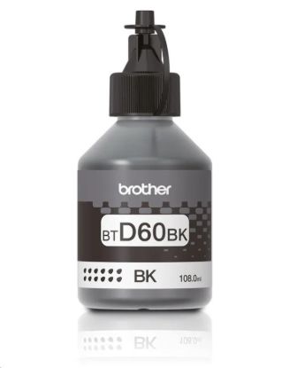Obrázek BROTHER INK BT-D60BK black pro T4xx, T5xx, T7xx, T9xx cca 6000 stránek, bezpigmentový - INKTANK