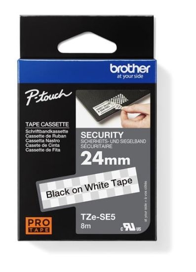Obrázek BROTHER TZESE5 - kazeta TZ šířky 24mm, laminovaná TZE-SE5, bílá plombovací páska