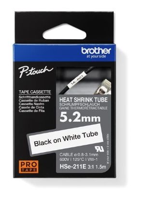 Obrázek BROTHER smršťovací bužírka - HSE-211E bílá pro E300VP H300 H500 E550 P700 P750 D800 P900 P950 - 5,2mm / o 0,8-3,1 / 3:1
