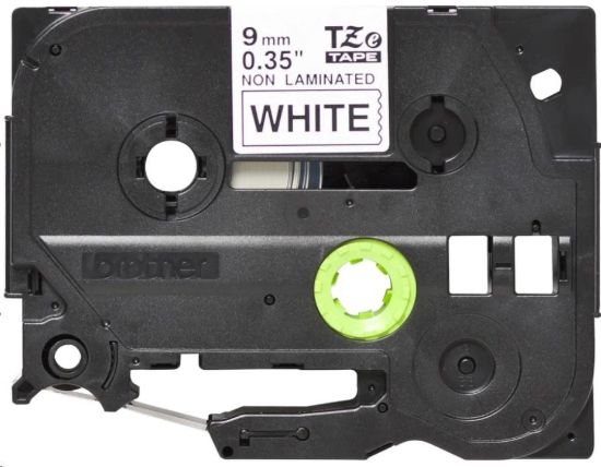Obrázek BROTHER TZEN221 - kazeta TZ šířky 9mm, nelaminovaná TZE-N221, bílá/černé písmo