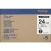 Obrázek BROTHER HGE-151V5 Labelling Supplies, 24mm Black/Clear (5 pcs Pack) High Grade Tape